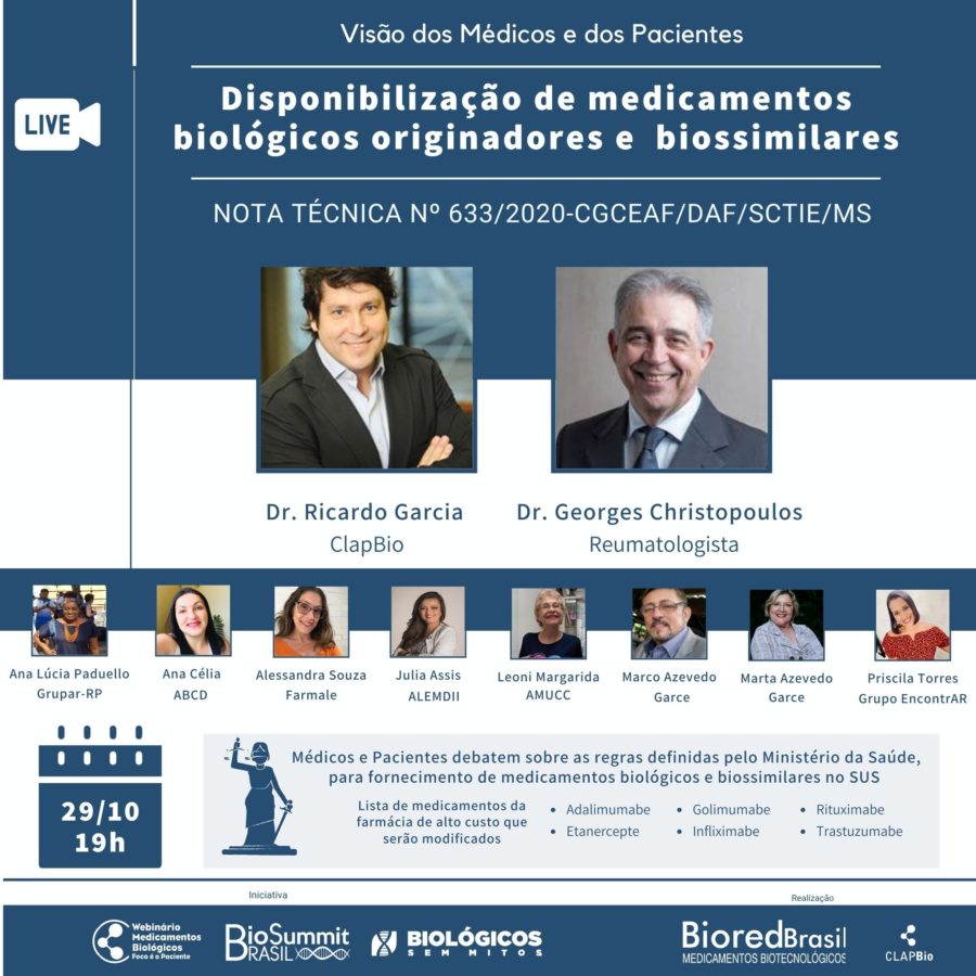 Biored Brasil se posiciona contrária à nota nº 633/2020 que discorre sobre o fornecimento de medicamentos biológicos e biossimilares no SUS